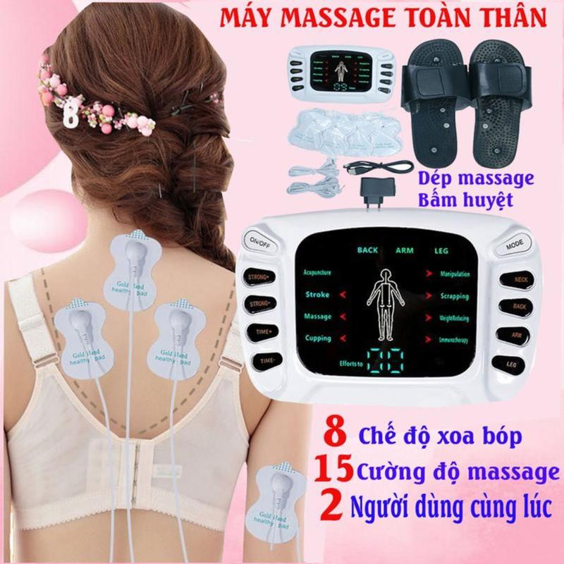 Máy Massage Toàn Thân Zlife 310, Máy Mát Xa Xung Điện 4 Miếng Dán, 8 Chế Độ, 15 cường độ massage máy  mát  xa  cầm  tay  mini máy  rung  bụng