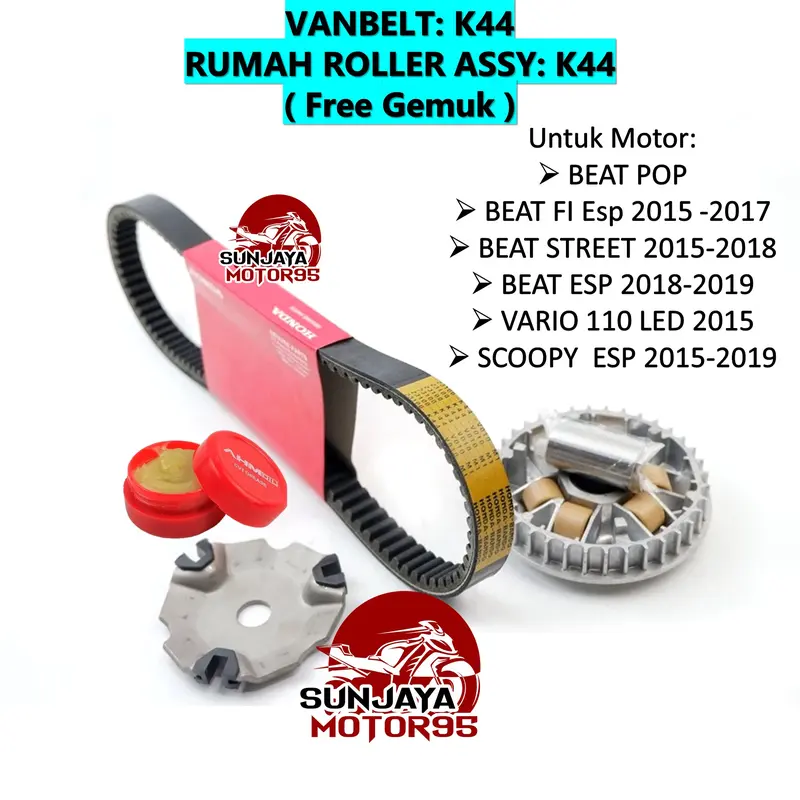 Vanbelt SET Rumah Roller Beat Fi eSP - Vario 110 Led - Scoopy eSP - Beat POP - Beat Street ( khusus stater halus K44 ) Motor Motorcycle 4