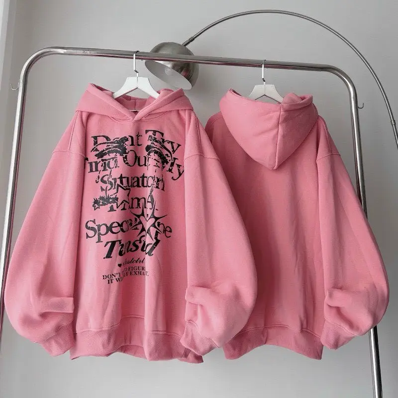 Áo khoác hoodie nam nữ in chữ DONT TRY họa tiết nổi thời trang Unisex Menswear