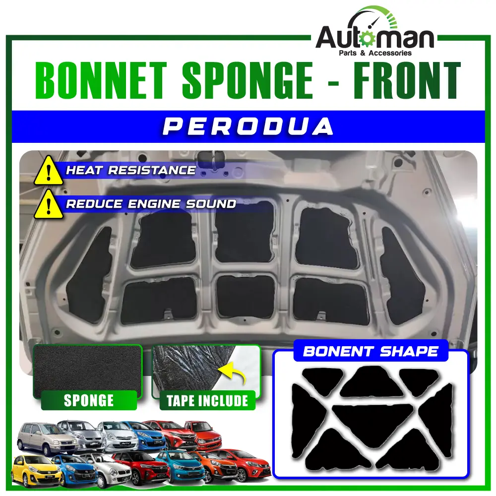 Bonnet Sound Proof Heat Resistance Perodua Aruz Alza Ativa Axia Bezza Kelisa Viva Kancil Myvi Facelift Front Bonnet Sponge Car Accessories