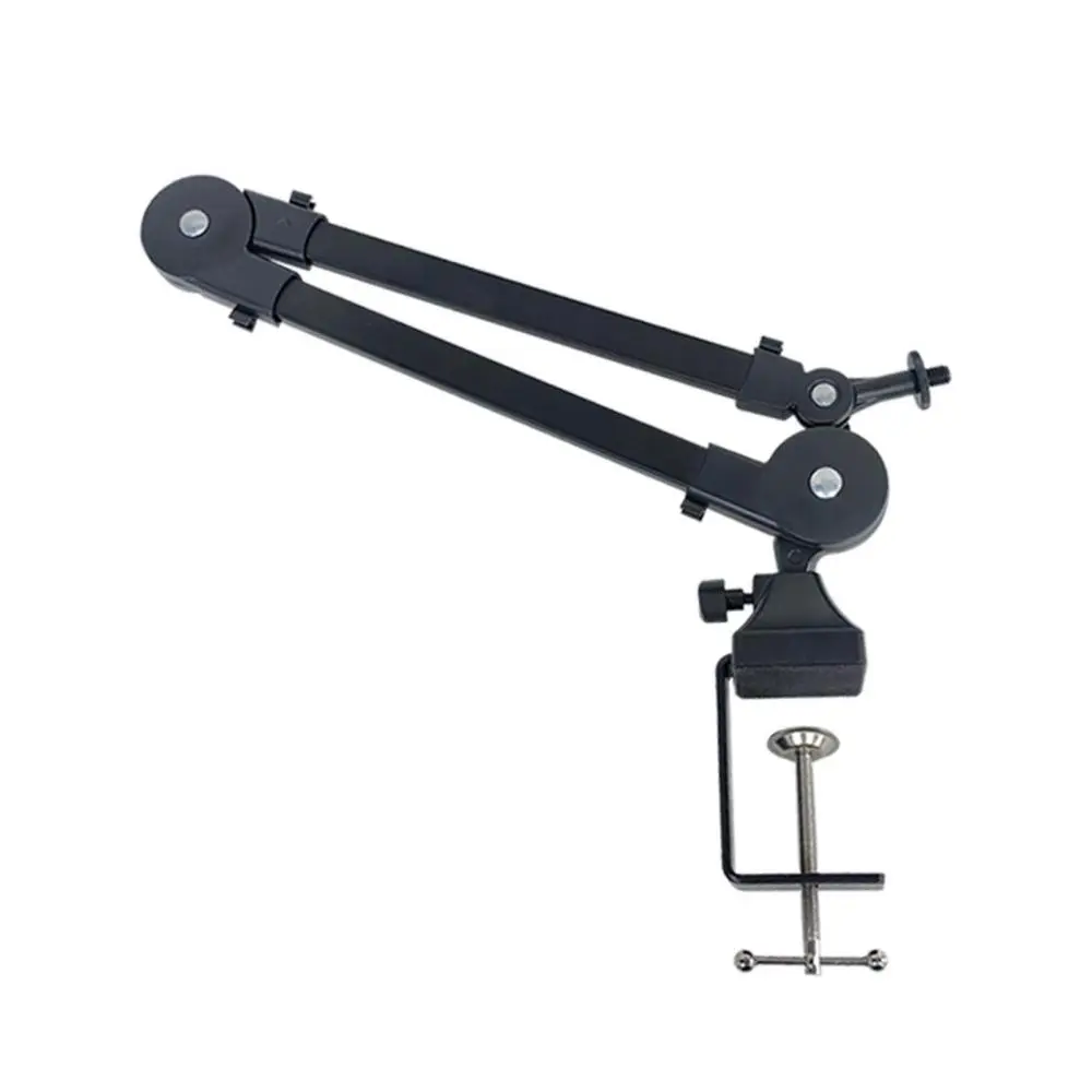 Broadcast Microphone Boom Arm Desktop Mount 360° Rotation Accessory Strong C Clamp Clip on Cable Holder Adjustable Universal for Podcast