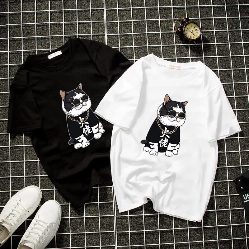 Áo thun tay lỡ form rộng mèo đại ca áo unisex nam nữ đẹp