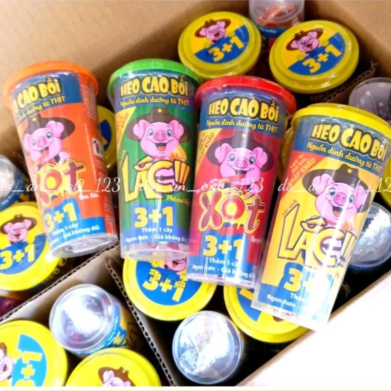 Combo 10 hộp xúc xích lắc Heo cao bồi mỗi hộp  4cây xúc xích nhỏ