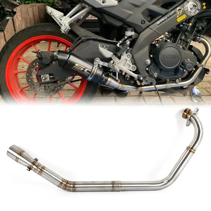 Motorcycle Full System Modified Middle Link Connecting Pipe Slip On Without Exhaust For Yamaha YZF R15 MT-15 MT 125 2008-2017