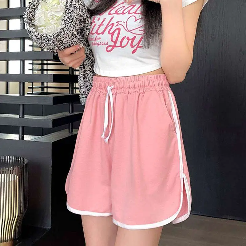 Summer Sports Shorts for Women Loose Casual Quick-Dry Wide-Leg High-Waist Home Wear Large Size Sleep Shorts