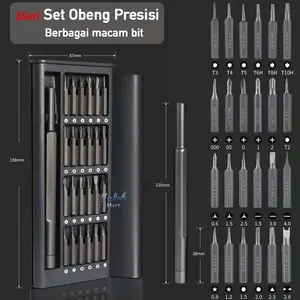 Set Obeng Presisi Bit Magnetik 24 in 1 Bahan Baja S2 Alat Segala Rumah dan Alat Elektronik Lainnya Perbaikan Handphone Kamera Jam