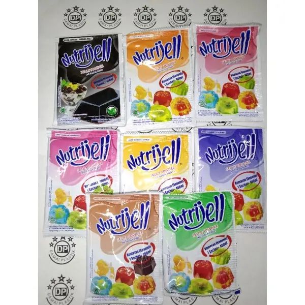 Isi 10gram Tepung Agar Jelly Powder NUTRIJELL Nutrijel Aneka Rasa Jeruk Coklat Blueberry Leci 1
