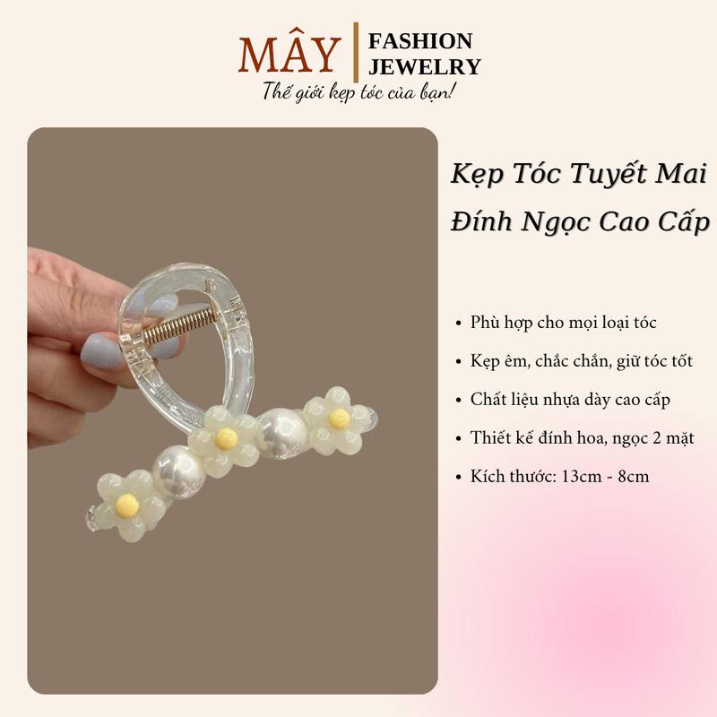 [BST Mùa Hè] Kẹp Tóc Thiết kế Hoa Tuyết Mai Cao Cấp • Mây Fashion Jewelry - K425.03