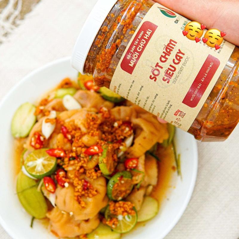 Sốt muối chấm bánh tráng siêu cay Chú Hải hũ 500gr