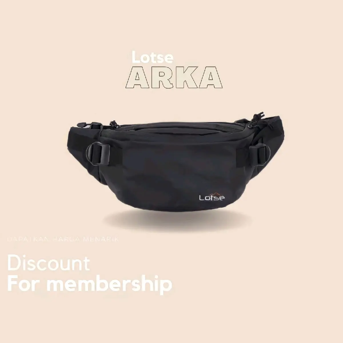 Lotse Arka Tas Selempang Waistbag Pria Multifungsi Bisa Sebagai Tas Pinggang Cowok