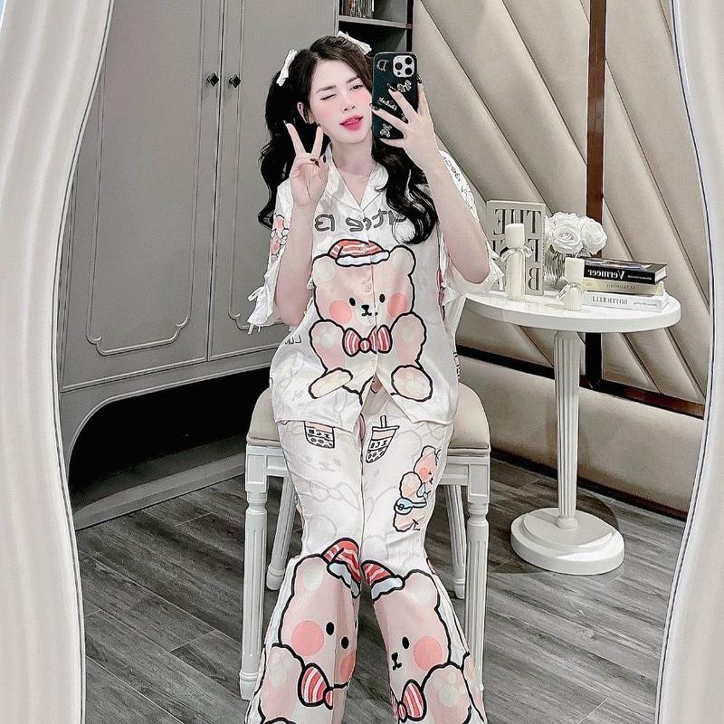 Bizama tay xòe chất liệu lụa xước ánh kim. Hàng may kỉ lưỡng mặc mát 2