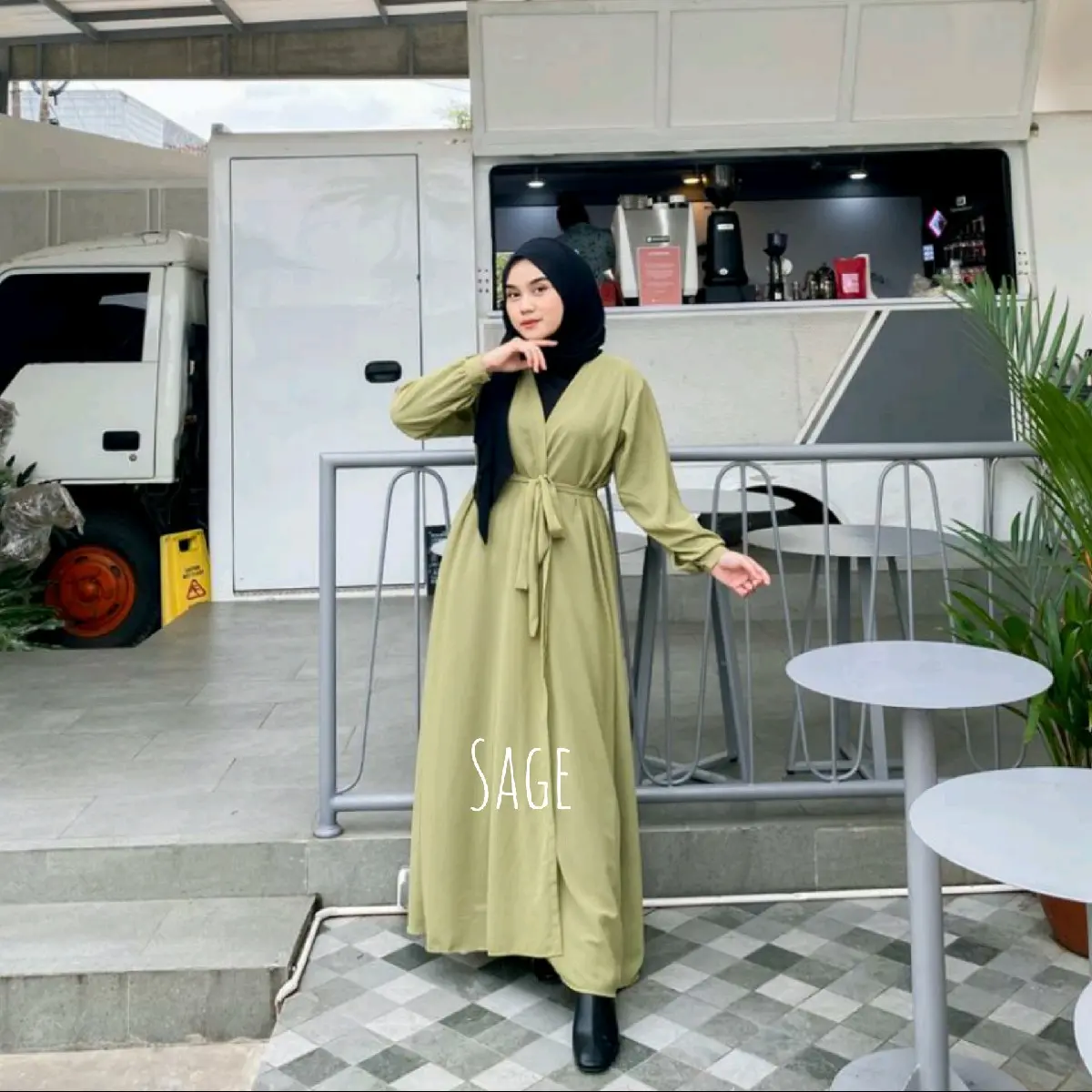 Long outer clara paket bundling 3pcs Polos Baju Ceruty