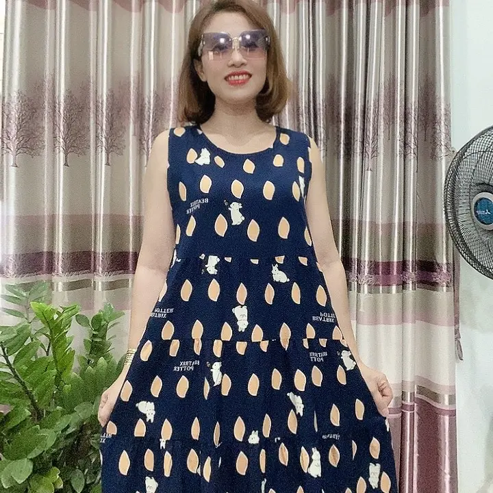 Váy Tầng Babydoll Sát Nách .Có Túi (xoè )50-70 vừa ToLe . Váy Nữ . Women 0