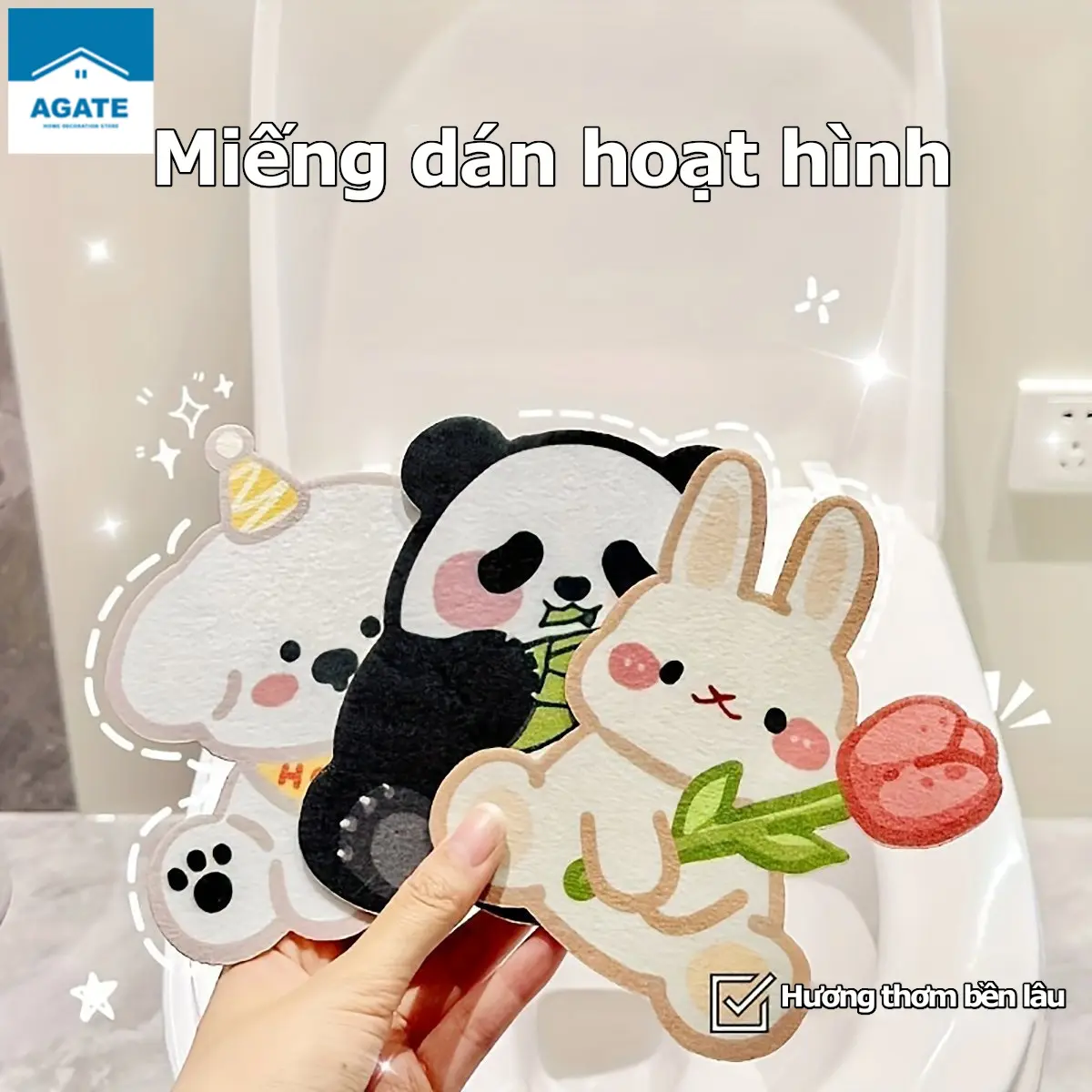 Miếng dán khử mùi thơm- Nhãn dán khử mùi tự dính - Giấy nỉ hút ẩm có thể xé được - Bánh ngọt trang trí chống mùi - dành cho