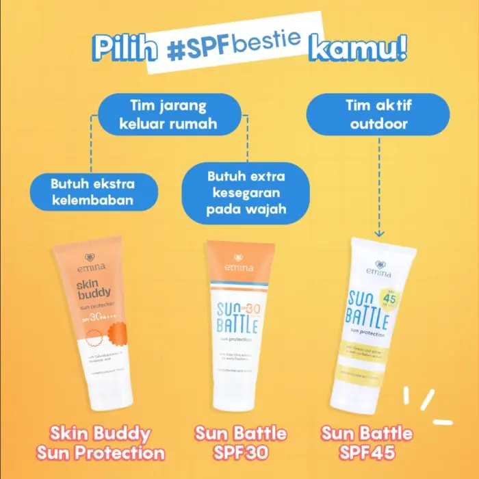 EMINA Sun Protection SPF 30 PA+++ | Sun Battle SPF 45 PA+++ | Skin Buddy SPF 30 PA+++ 3