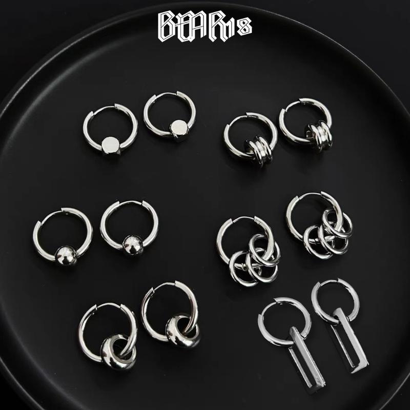 Bông tai - khuyên tai đẹp chất liệu titan không gỉ unisex phù hợp cho nam và nữ BEAR18
