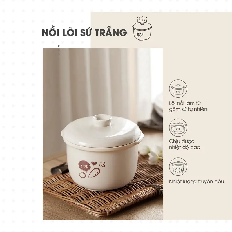 [Tặng Cẩm nang ăn dặm] Nồi Nấu Cháo Chậm BEAR Nồi Nấu Chậm, Nồi Điện Đa Năng, Nồi Nấu Đa Năng, Nồi Nấu Cháo Cho Bé Ăn Dặm, Nồi Chưng Yến Hầm Canh Nấu Chè Kho Cá Tiết Kiệm Thời Gian Giữ Nguyên Chất Dinh Dưỡng SUBE001 1