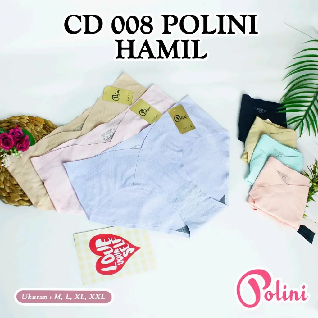PAKET ISI 3&6 PCS POLINI Celana Dalam Hamil Seamless Maternity Panty Low Waist 008