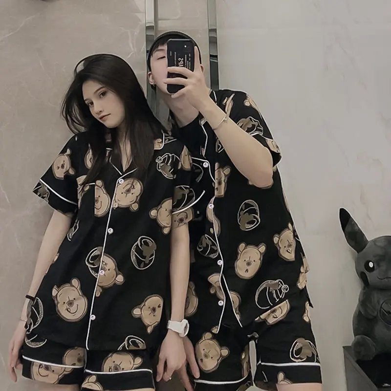Bộ Đồ Ngủ Cặp Đôi Cho Nam Và Nữ, Bộ Đồ Mùa Hè Mỏng, Ngắn Tay, Lụa Băng, Bộ Đồ Hai Mảnh, Người Nổi Tiếng Trên Internet, Đồ Mặc Nhà Mùa Hè