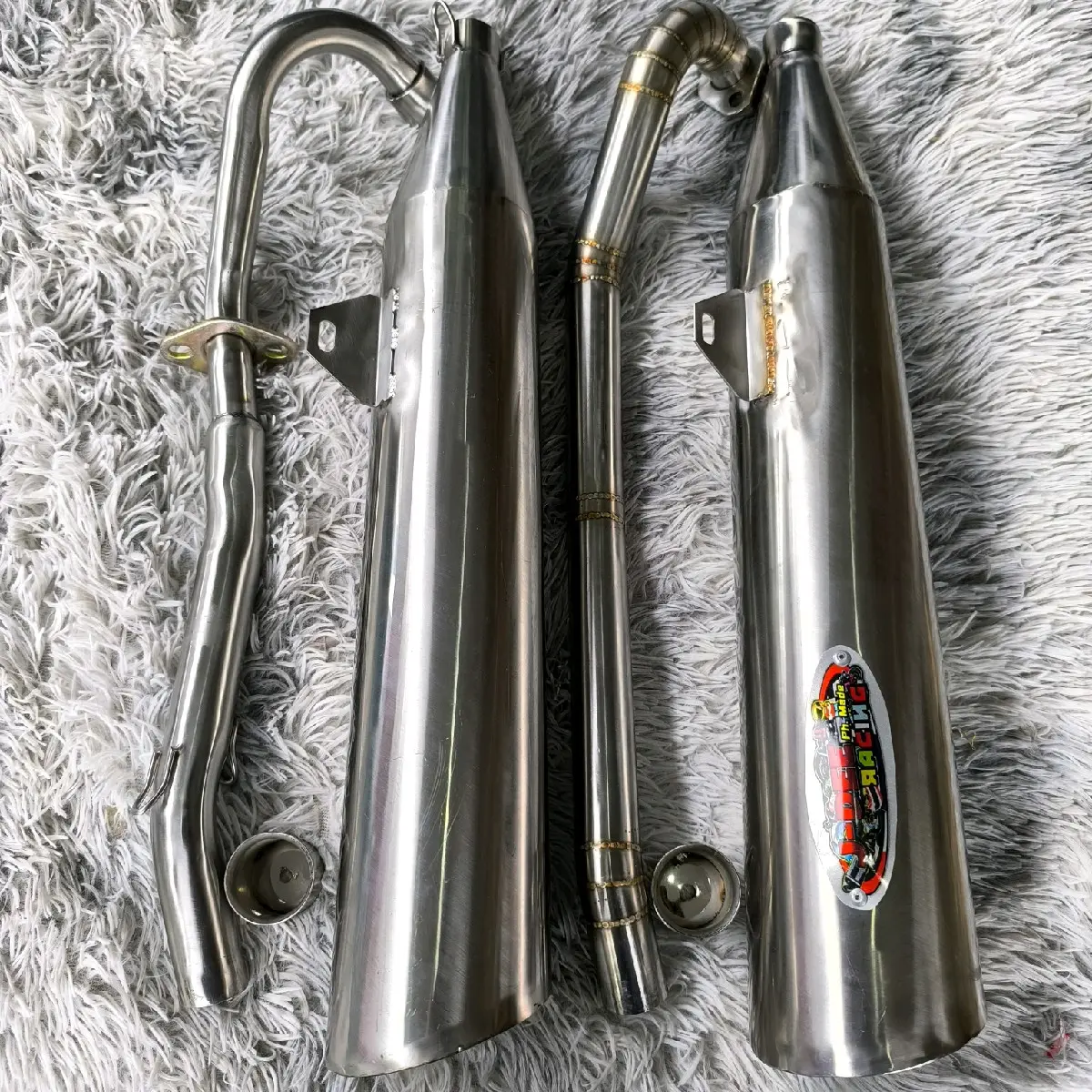 POWER PIPE BLURR BUFF FINISH FOR SMASH WAVE 100 WAVE 25 TMX EURO RUSI PANTRA  44mm NO EMBLEM-51mm with EMBLEM  FREE BRACKET