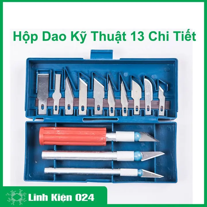 Hộp dao kỹ thuật 13 lưỡi, dao trổ, chạm khắc giấy, đồ thủ công DIY, lưỡi dao đa năng