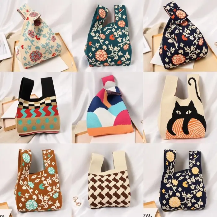 PROMO - TAS VIRAL NEW 2023 KNIT TOTE BAG UKURAN SMALL BAHAN POLYKNIT