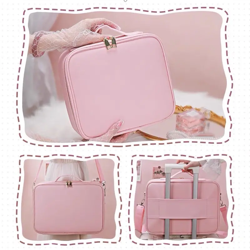 Cốp da PU đựng đồ trang điểm , đựng đồ phun xăm, đựng đồ nail 2