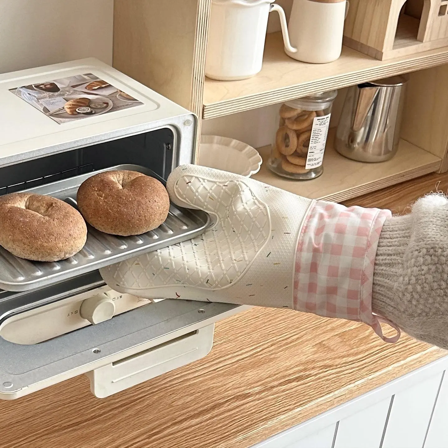 Sprinkle Pink Checkered Oven Mitt | Mint Home Raya Home Decor Kitchenware Glove