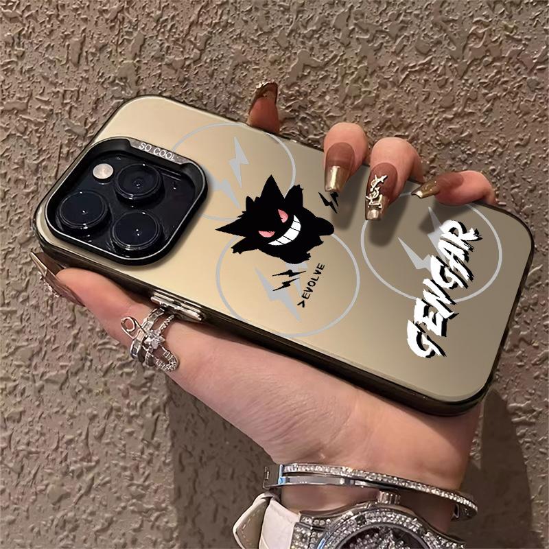 Ốp Điện Thoại Gengar Sét, Thời Trang, Tương Thích Với iPhone 15, 14, 13, 12, 11, Pro Max, 7 / 8 Plus, Se2020, Xr, X, Xs Max, Ốp Lưng Silicon Cứng Chống Sốc, Với Ống Kính Macro