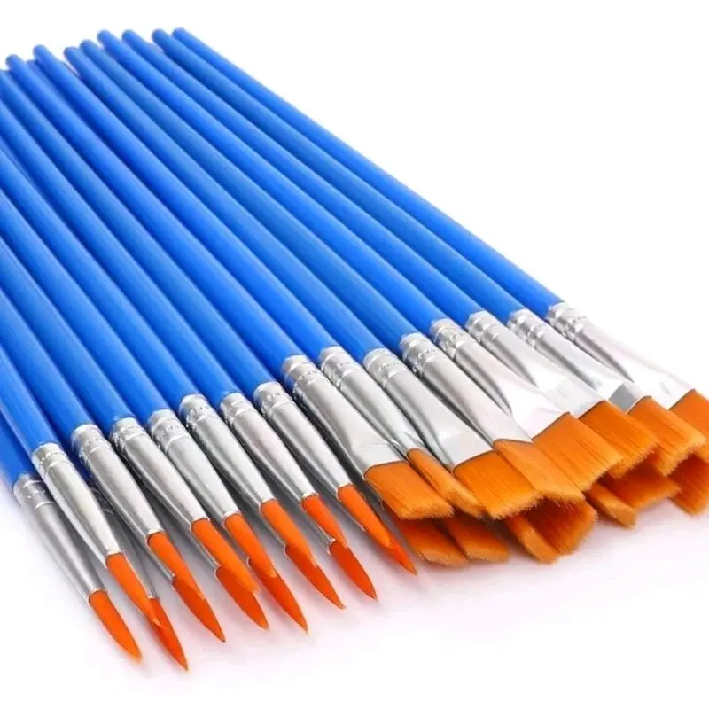 Kuas Lukis Nylon Flat & Round Lukisan