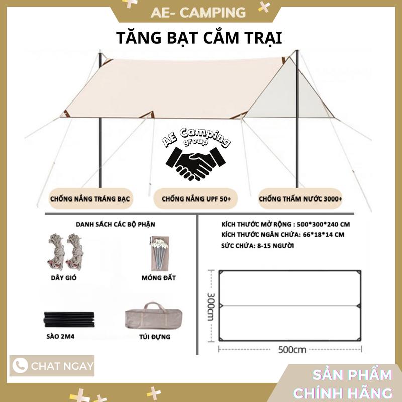 Tấm Tăng Lều Bạt Che Mưa Che Nắng, Bạt Lót Cắm Trại, Dã Ngoại Dày, Rộng Tiện Lợi - DCP20 Camping Đi Cắm Trại Đi Dã Ngoại Phụ Kiện