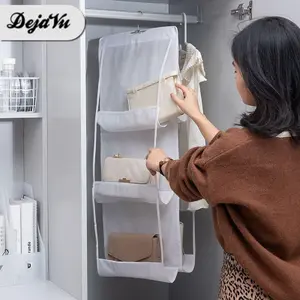 Dejavu Rak Gantung Tas 6/8 Sekat Tempat Penyimpanan Mika Gantungan Tas Storage Bag Anti Debu HDK301