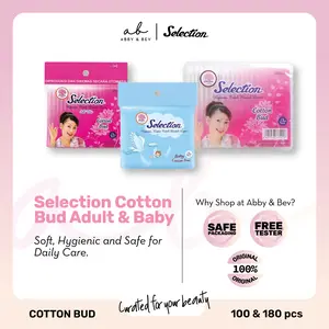 AB - Selection Cotton Bud Adult & Baby [100pcs&180pcs]/ Korek Kuping Selection Dewasa dan Bayi Cotton Bud
