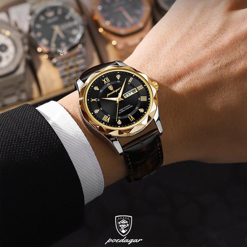 Đồng hồ nam đeo tay chính hãng dây da sang trọng P615