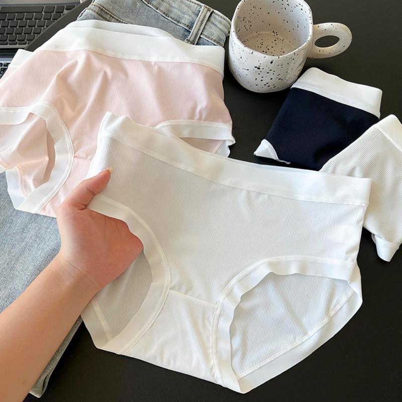 Combo 4 Quần Lót Nữ Su Sọc Gân Tăm, Màu Nhẹ, Quần Chip Nữ Thun Lạnh Đáy May Chắc Không Cộm KING SHOP Women L4625