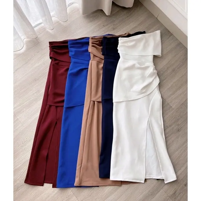 Dress anya scuba terbaru Gaun Wanita Pesta Casual Nyaman Santai Formal Panjang 2