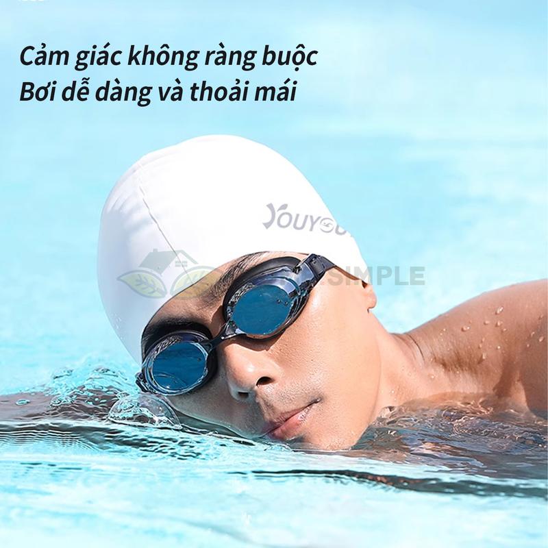 [Gửi hàng từ việt nam]Mũ Bơi Mũ Bơi Mũ Silicon Nam Nữ Người Lớn Ngăn Ướt Tóc Mũ Bơi Che Tai 1