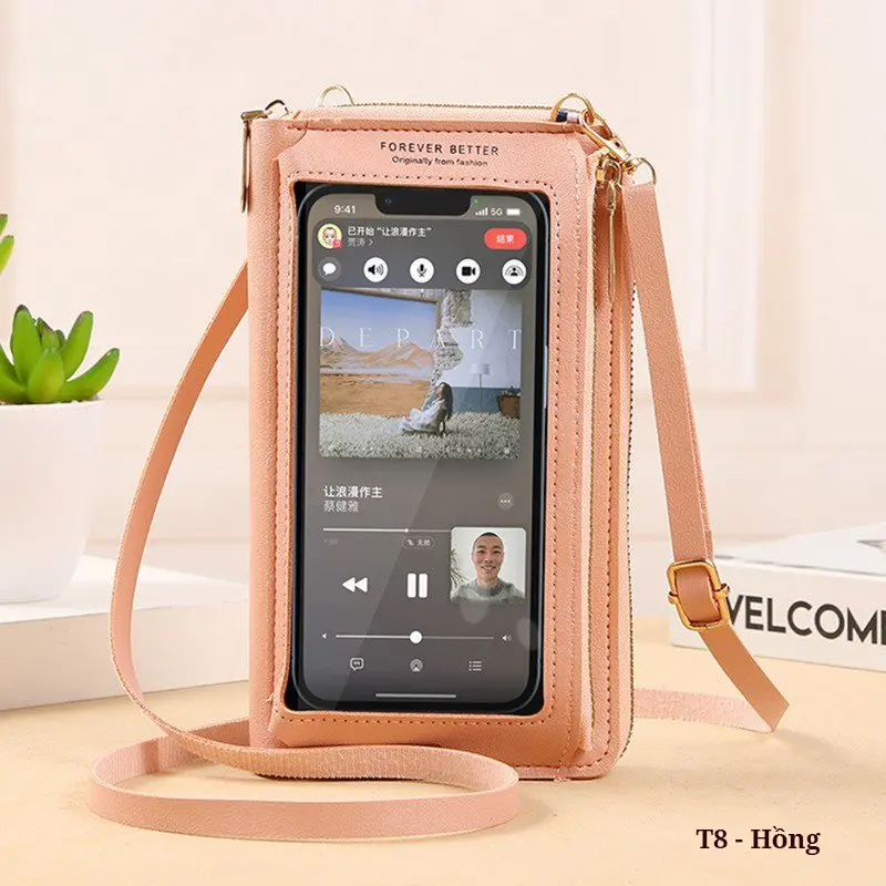 [ AVAMA T8 ] TÚI VÍ CẢM ỨNG MẶT TRƯỚC TIỆN LỢI, Túi ví cầm tay, Túi ví đeo chéo, Túi xách nhiều ngăn đằng sau để đồ cá nhân, túi ví cầm tay đeo chéo chống thấm nước sử dụng khi trời mưa gió dành cho tất cả lứa tuổi 2