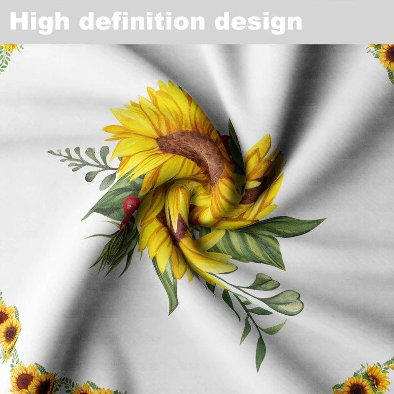 Product Introduction of 1pc Polyester Waterproof Sunflower Oil Painting Round Tablecloth With Mesh Border Table Cover Bohemian Tapestry Suitable For Decorative Or Functional Use In Any Indoor Or Outdoor Dining Occasion 16