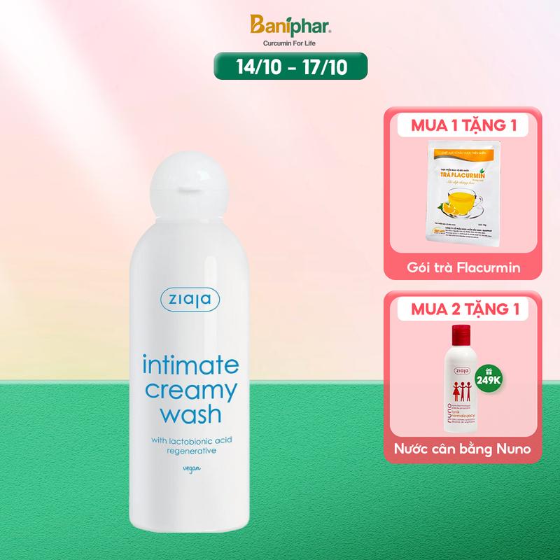 Dung Dịch Vệ Sinh Phụ Nữ Ziaja Intimate Bổ Sung Lactobionic Acid Thơm Mát Dịu Nhẹ, Giúp Làm Sạch Cân Bằng pH Tự Nhiên, Dưỡng Ẩm Sâu, Đem Lại Cảm Giác Thoải Mái 200ml