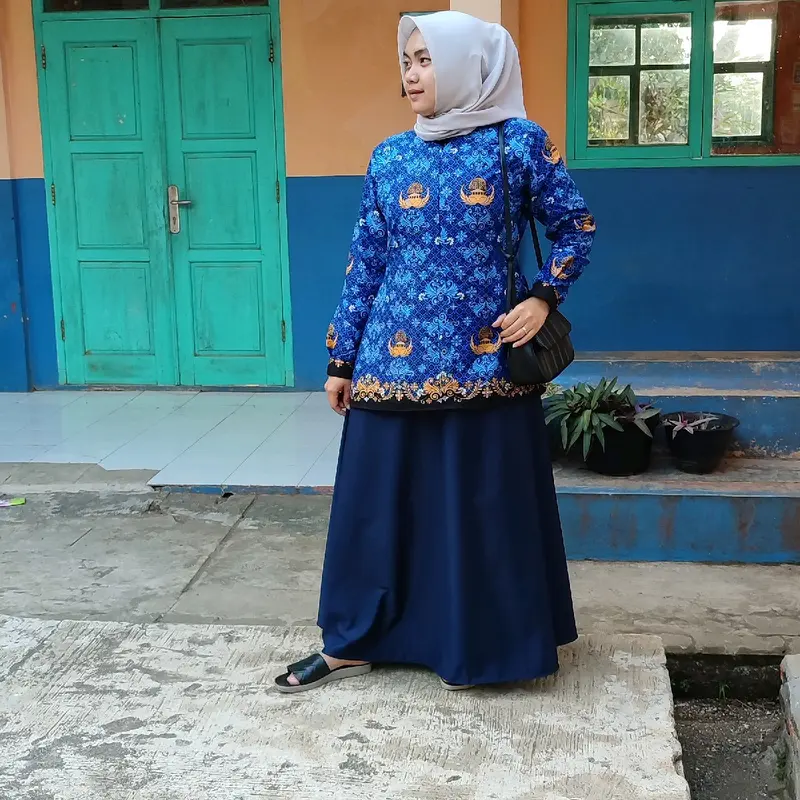 Gamis korperi stelan dinas kerja wanita Korpri Katun 2