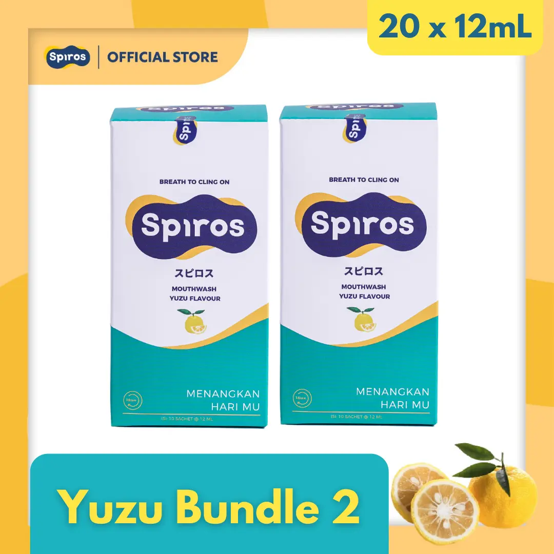 [Bundle Isi 2 Box] Spiros Mouthwash Sachet YUZU - Obat Kumur Penghilang Bau Mulut Ampuh / Nafas Segar Seharian
