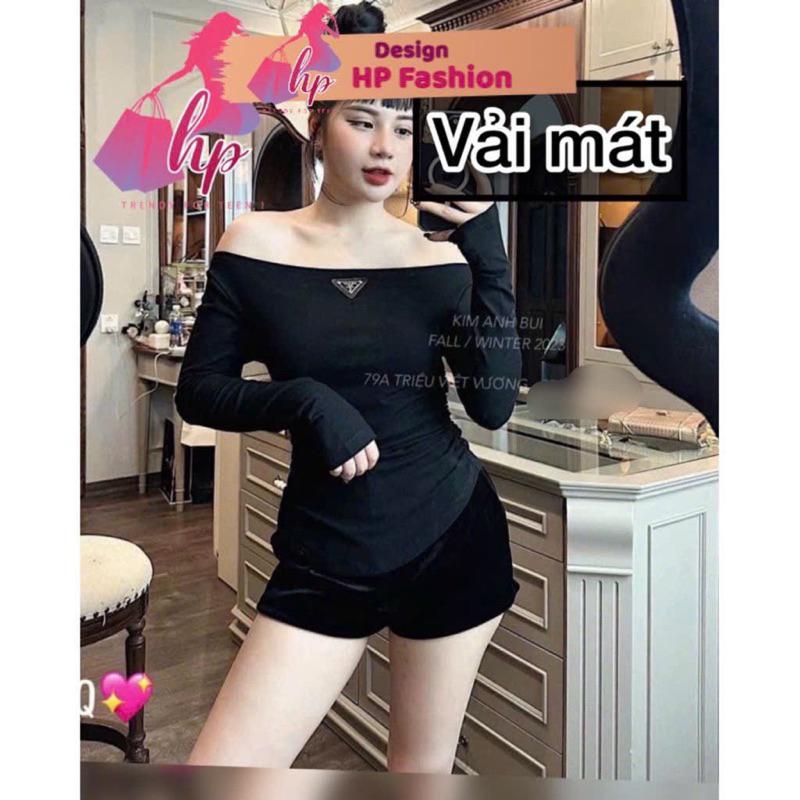 Áo trễ vai nữ tay dài nhún sườn eo 2 bên, áo thun bẹt vai thun mát tôn dáng mặc thu đông G417 Top Women TOP 2025 0