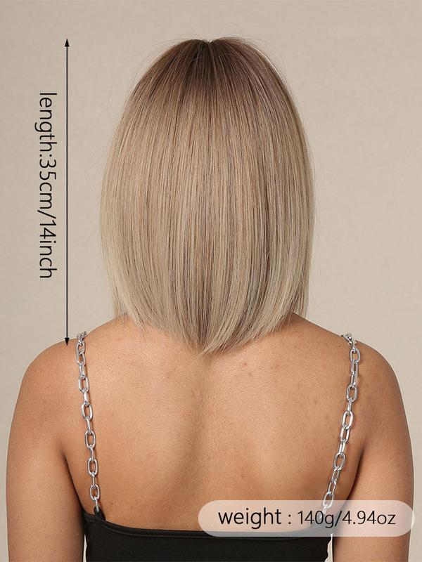 14 Inch Short Straight Wigs, Gorgeous Natural Fluffy Wigs with Bangs, Synthetic Hair Wigs for Daily & Cosplay & Costume Party Cute Hairstyles Uk Girls Wigs 1