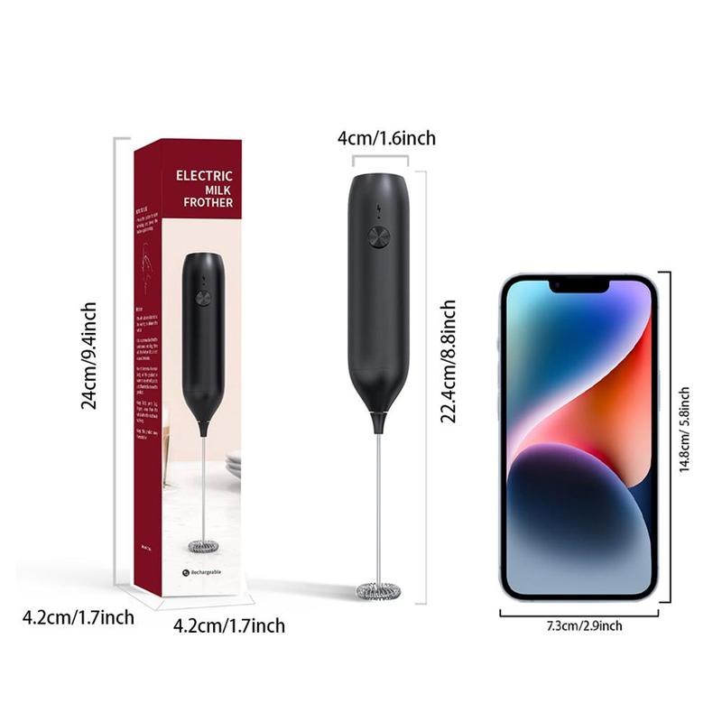 Handheld Electric Milk Frother, Type-C Rechargeable Coffee Milk Frother, Household Kitchen Appliances 1