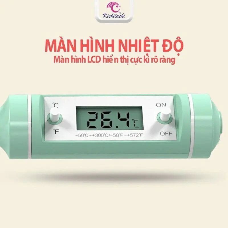 Nhiệt kế điện tử Kichilachi/ Misuta đo nhiệt độ nước,sữa,thức ăn an toàn cho bé và gia đình - Babibo 6