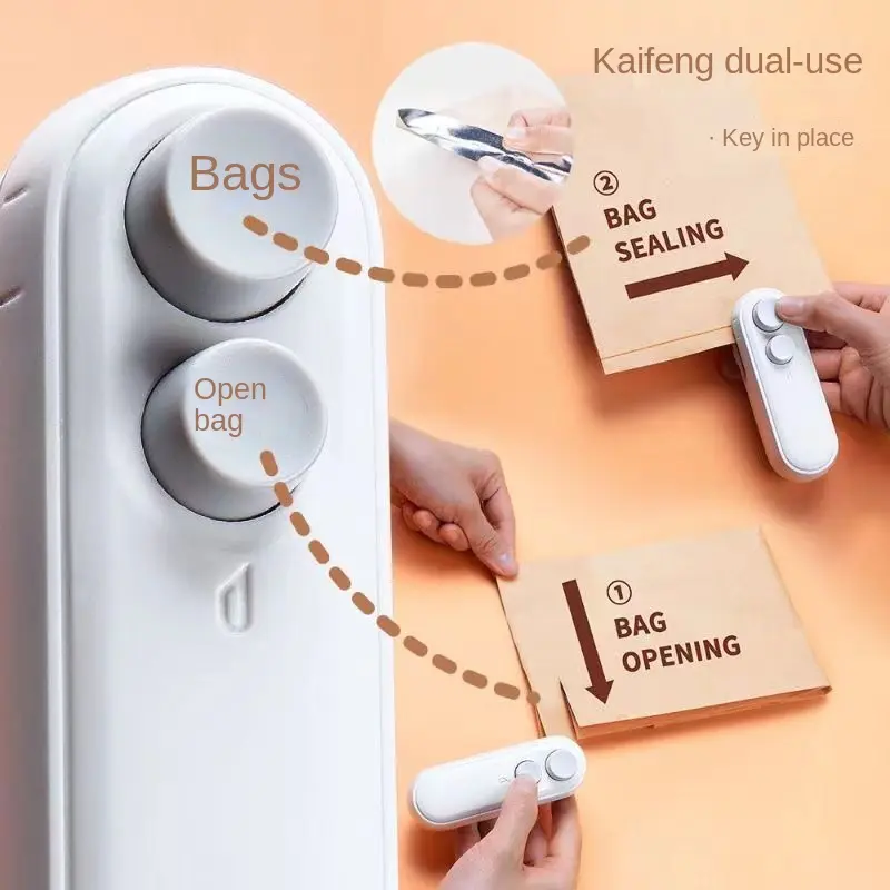 Máy Niêm Phong Mini, Máy Niêm Phong Túi Bánh Quy, Hút Từ Tính, Có Thể Sạc Lại, Thích Hợp Để Bảo Quản Đồ Ăn Nhẹ, Thích Hợp Để Niêm Phong, Bekas Kuih, Máy Niêm Phong 2