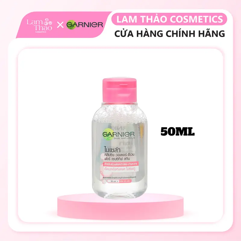 (MINISIZE 50ML) Nước Tẩy Trang Cho Da Nhạy Cảm Garnier Micellar Cleansing Water For Sensitive Skin 0