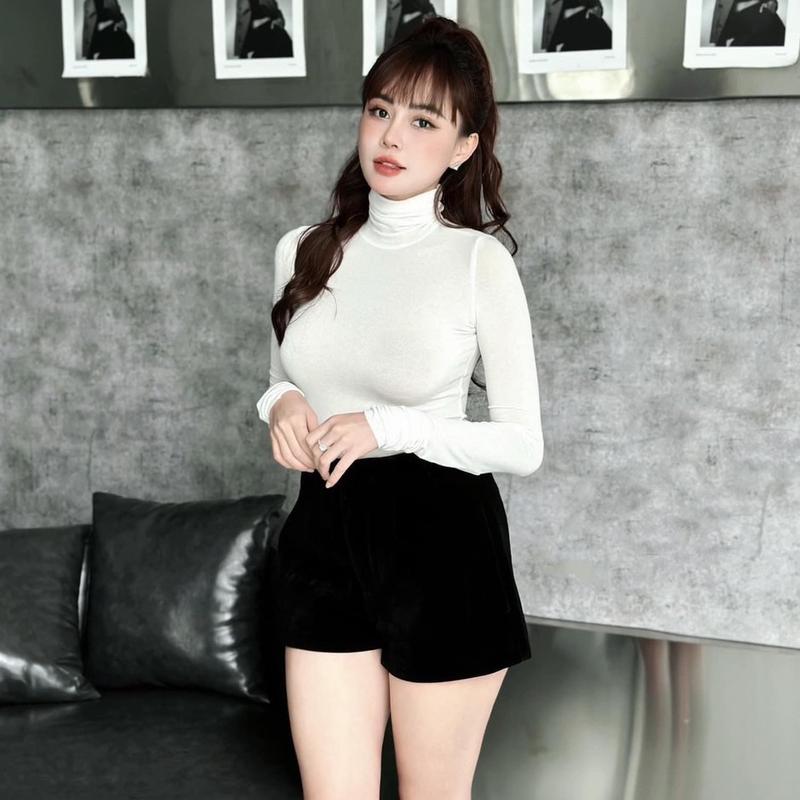  Dung Anh - Áo Giữ Nhiệt Giấy Cổ Lọ Hàng QC Fom Ôm  Women Top Nữ 