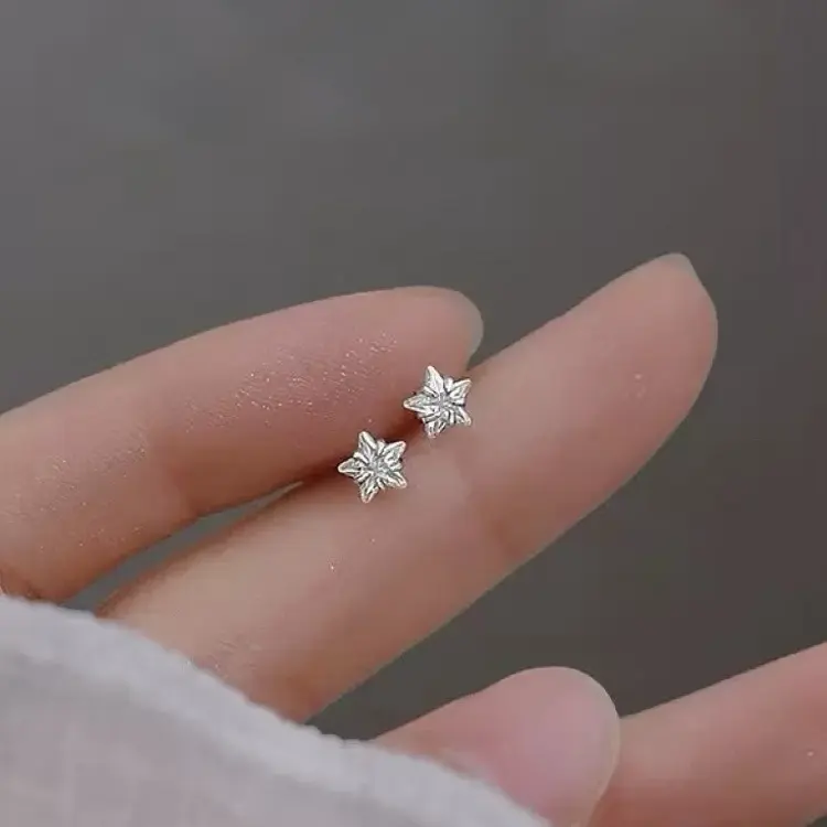[023] Bông tai bạc ngôi sao SolSilver